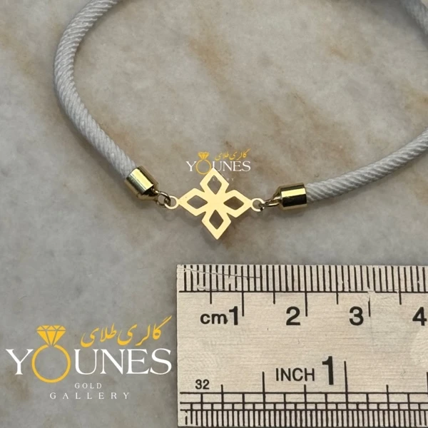 دستبند گل چهار پر لوزی طلا لیزری